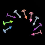 Maxbell 20Pcs Mix Colour Cone Shape Lip Tongue Bar Stud Ring Straight Piercing