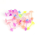 Maxbell 20Pcs Mix Colour Cone Shape Lip Tongue Bar Stud Ring Straight Piercing
