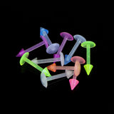 Maxbell 20Pcs Mix Colour Cone Shape Lip Tongue Bar Stud Ring Straight Piercing