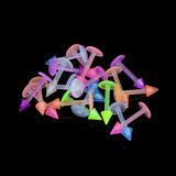 Maxbell 20Pcs Mix Colour Cone Shape Lip Tongue Bar Stud Ring Straight Piercing