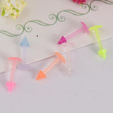 Maxbell 20Pcs Mix Colour Cone Shape Lip Tongue Bar Stud Ring Straight Piercing