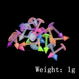 Maxbell 20Pcs Mix Colour Cone Shape Lip Tongue Bar Stud Ring Straight Piercing