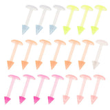 Maxbell 20Pcs Mix Colour Cone Shape Lip Tongue Bar Stud Ring Straight Piercing