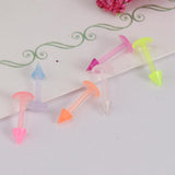 Maxbell 20Pcs Mix Colour Cone Shape Lip Tongue Bar Stud Ring Straight Piercing