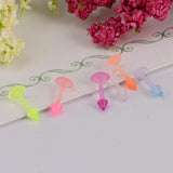 Maxbell 20Pcs Mix Colour Cone Shape Lip Tongue Bar Stud Ring Straight Piercing