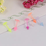 Maxbell 20Pcs Mix Colour Cone Shape Lip Tongue Bar Stud Ring Straight Piercing