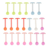 Maxbell 20pcs Luminous Acrylic Straight Barbell Lip Tongue Nipplering Helix 16G