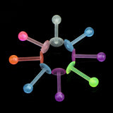 Maxbell 20pcs Luminous Acrylic Straight Barbell Lip Tongue Nipplering Helix 16G
