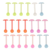 Maxbell 20pcs Luminous Acrylic Straight Barbell Lip Tongue Nipplering Helix 16G