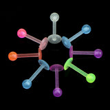 Maxbell 20pcs Luminous Acrylic Straight Barbell Lip Tongue Nipplering Helix 16G