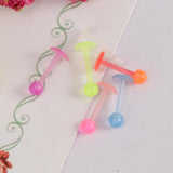 Maxbell 20pcs Luminous Acrylic Straight Barbell Lip Tongue Nipplering Helix 16G
