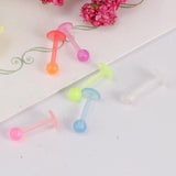 Maxbell 20pcs Luminous Acrylic Straight Barbell Lip Tongue Nipplering Helix 16G