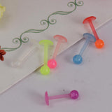 Maxbell 20pcs Luminous Acrylic Straight Barbell Lip Tongue Nipplering Helix 16G