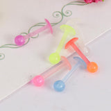 Maxbell 20pcs Luminous Acrylic Straight Barbell Lip Tongue Nipplering Helix 16G