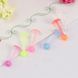 Maxbell 20pcs Luminous Acrylic Straight Barbell Lip Tongue Nipplering Helix 16G
