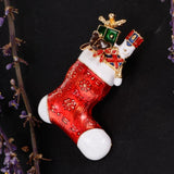 Maxbell Enamel Crystal Christmas Brooch Pin for Xmas Party Ornaments Gift Boote