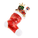 Maxbell Enamel Crystal Christmas Brooch Pin for Xmas Party Ornaments Gift Boote