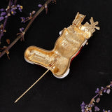 Maxbell Enamel Crystal Christmas Brooch Pin for Xmas Party Ornaments Gift Boote