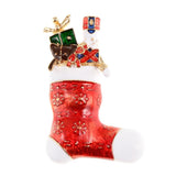 Maxbell Enamel Crystal Christmas Brooch Pin for Xmas Party Ornaments Gift Boote