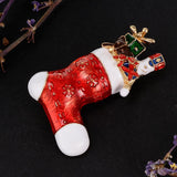 Maxbell Enamel Crystal Christmas Brooch Pin for Xmas Party Ornaments Gift Boote