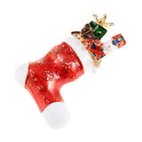 Maxbell Enamel Crystal Christmas Brooch Pin for Xmas Party Ornaments Gift Boote