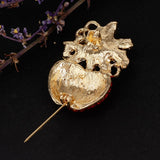 Maxbell Enamel Crystal Christmas Brooch Pin for Xmas Party Ornaments Gift Xmas Fruit