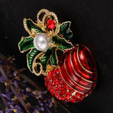 Maxbell Enamel Crystal Christmas Brooch Pin for Xmas Party Ornaments Gift Xmas Fruit
