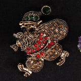 Maxbell Enamel Crystal Christmas Brooch Pin Xmas Party Ornaments Gift Santa Claus