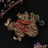 Maxbell Enamel Crystal Christmas Brooch Pin Xmas Party Ornaments Gift Santa Claus