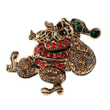 Maxbell Enamel Crystal Christmas Brooch Pin Xmas Party Ornaments Gift Santa Claus