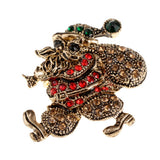 Maxbell Enamel Crystal Christmas Brooch Pin Xmas Party Ornaments Gift Santa Claus