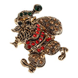 Maxbell Enamel Crystal Christmas Brooch Pin Xmas Party Ornaments Gift Santa Claus