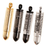 Maxbell Stainless Steel Cross Bible Bullet Cremation Ashes Urn Pendant Silver