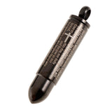 Maxbell Stainless Steel Cross Bible Bullet Cremation Ashes Urn Pendant Black