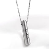 Maxbell Cylinder Pillar Stainless Steel Urn Cremation Family Keepsake Pendant Dad