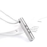 Maxbell Cylinder Pillar Stainless Steel Urn Cremation Family Keepsake Pendant Dad