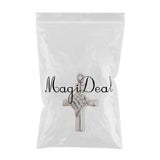 Maxbell Stainless Steel Crystal Love Heart Cross Urn Pendant Ashes Keepsake White