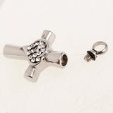 Maxbell Stainless Steel Crystal Love Heart Cross Urn Pendant Ashes Keepsake White