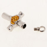 Maxbell Stainless Steel Crystal Love Heart Cross Urn Pendant Ashes Keepsake Yellow