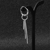 Maxbell Stainless Steel Long Bar Chain Earrings Ring Loop Ear Clip Piercing