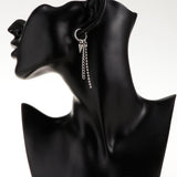 Maxbell Stainless Steel Link Ball Chain Hippy Punk Earrings Tassel Stud Non-piercing