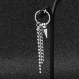 Maxbell Stainless Steel Link Ball Chain Hippy Punk Earrings Tassel Stud Non-piercing