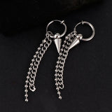 Maxbell Stainless Steel Link Ball Chain Hippy Punk Earrings Tassel Stud Non-piercing