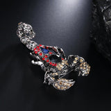 Maxbell Fashion Crystal Scorpion Brooch Pin Rhinestone Personality Brestpin Black