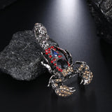 Maxbell Fashion Crystal Scorpion Brooch Pin Rhinestone Personality Brestpin Black