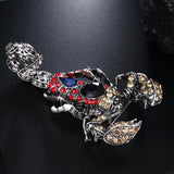 Maxbell Fashion Crystal Scorpion Brooch Pin Rhinestone Personality Brestpin Black