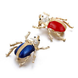 Maxbell Vintage Enamel Crystal Insect Brooch Insect Beetle Bug Brooch Pin Red