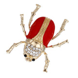 Maxbell Vintage Enamel Crystal Insect Brooch Insect Beetle Bug Brooch Pin Red