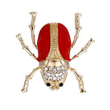 Maxbell Vintage Enamel Crystal Insect Brooch Insect Beetle Bug Brooch Pin Red