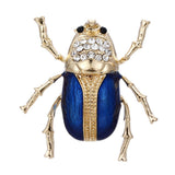 Maxbell Vintage Enamel Crystal Insect Brooch Insect Beetle Bug Brooch Pin Blue